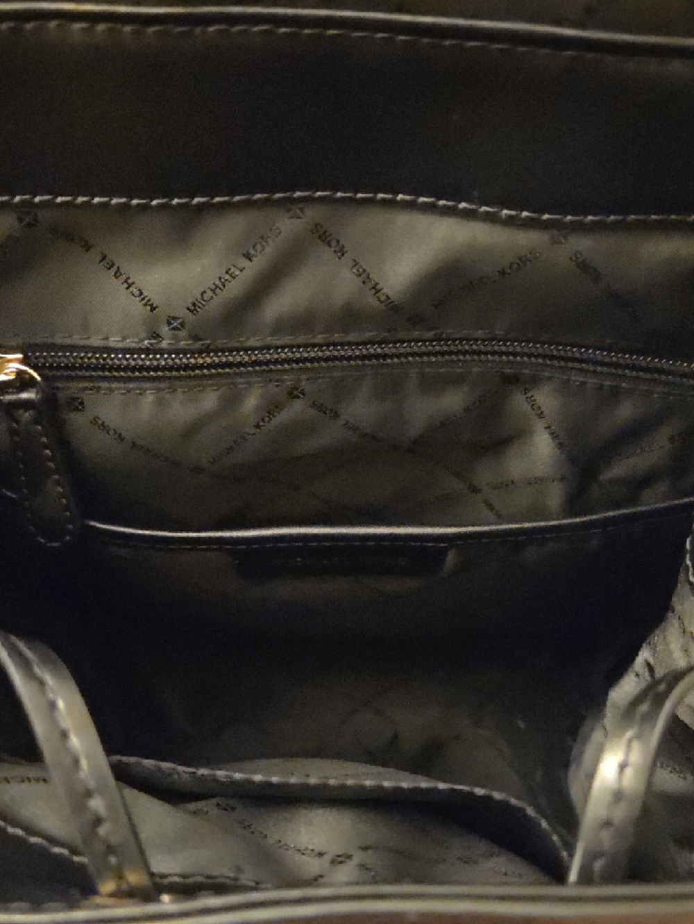 Michael Kors Black Pebbled Leather Mini Backpack with Gold Accents - Picture 5 of 6